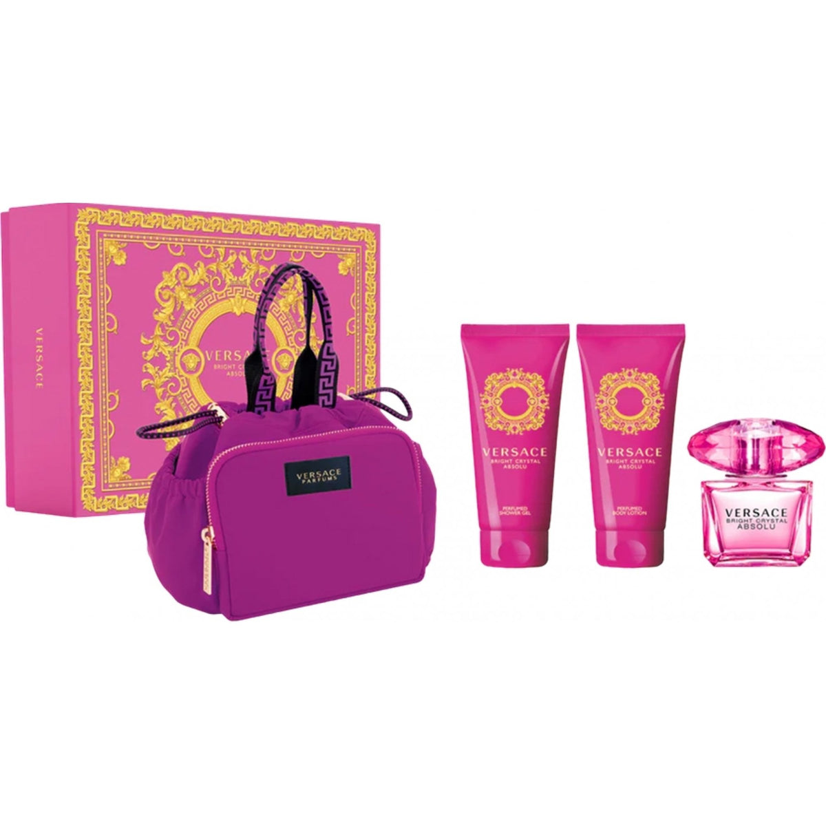 Versace Versace Bright Crystal Absolu 4 Piece Gift Set: EDP 90ml - Shower Gel 100ml - Body Lotion 100ml - Pouch - Health & Beauty > Personal Care > Cosmetics > Perfumes & Colognes > Eaux de Parfum