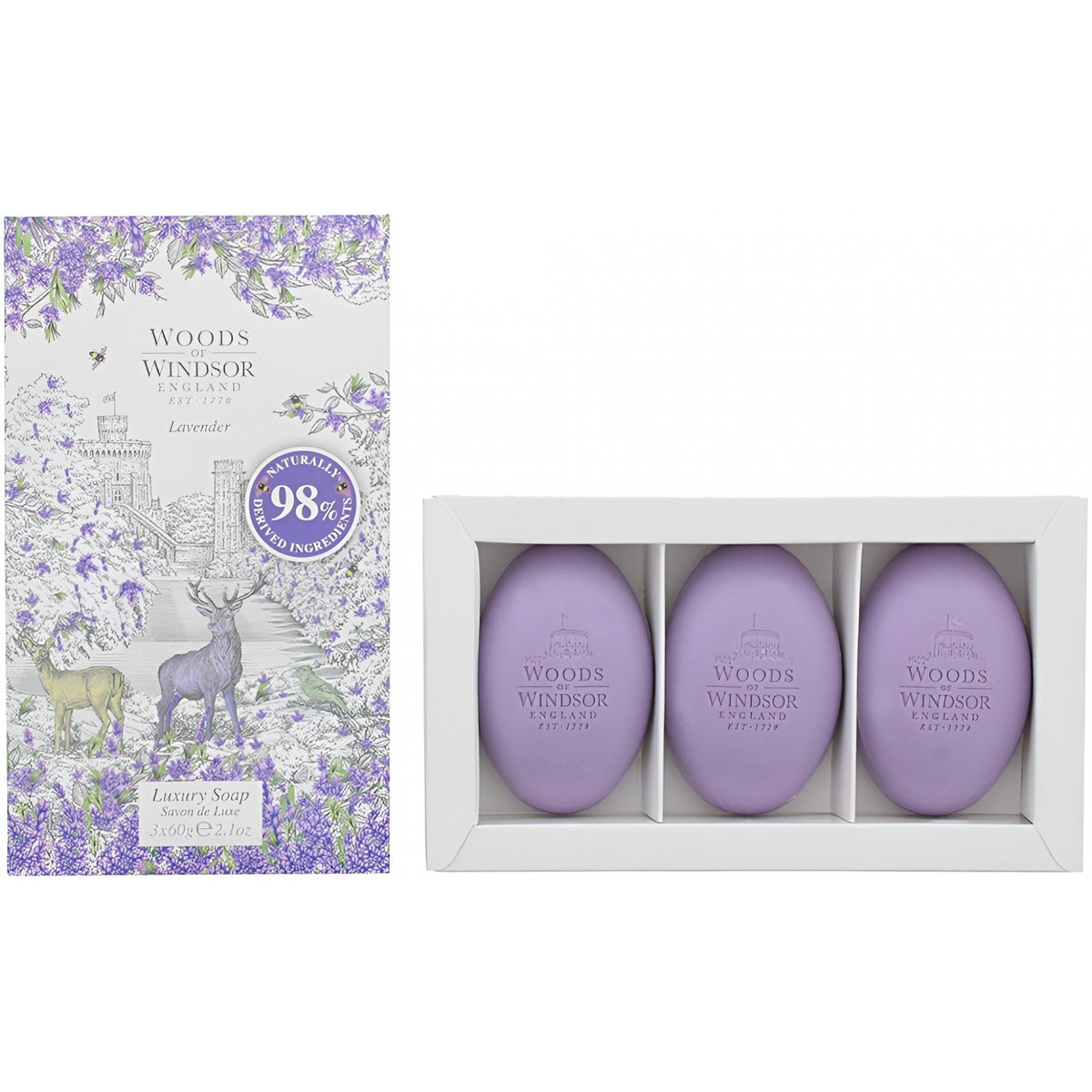 Woods Of Windsor Woods Of Windsor Lavender Soap 3 X 60G - Health & Beauty > Personal Care > Cosmetics > Bath & Body > Body Wash Soap