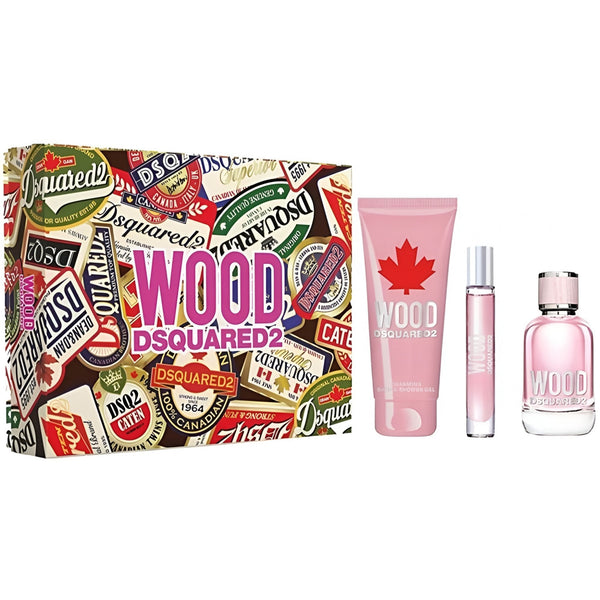 Dsquared2 Dsquared2 Wood Gift Set: 100ml EDT Spray - EDT 10Ml - Shower Gel 150ml - Health & Beauty > Personal Care > Cosmetics > Perfumes & Colognes Gift Set