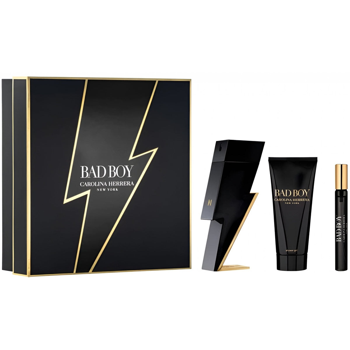 Carolina Herrera Carolina Herrera Bad Boy Gift Set 100ml EDT Spray + 10ml EDT Spray + 100ml Shower Gel -