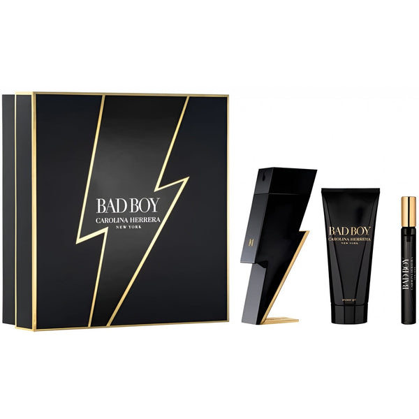 Carolina Herrera Carolina Herrera Bad Boy Gift Set 100ml EDT Spray + 10ml EDT Spray + 100ml Shower Gel -