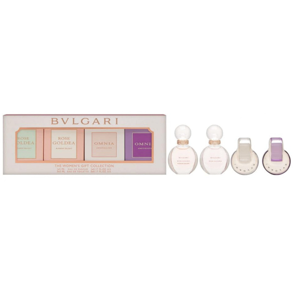 Bvlgari Bvlgari (L) 4 X 5ml Mini EDP Rose Goldea Blossom Delight + EDT Rose Goldea Blossom Delight + EDT Omnia Crystalline + EDT Omnia Amethyste - Health & Beauty > Personal Care > Cosmetics > Perfumes & Colognes > Eaux de Parfum EDT