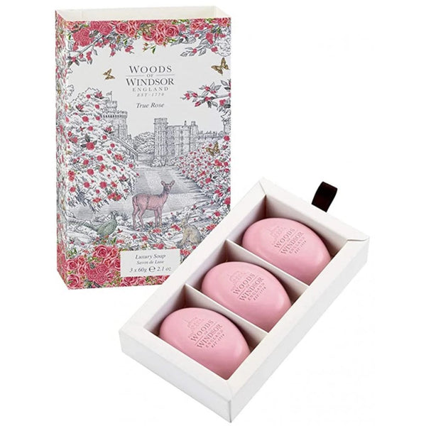 Woods Of Windsor Woods Of Windsor True Rose Soap 3 X 60G - Health & Beauty > Personal Care > Cosmetics > Bath & Body > Body Wash Soap