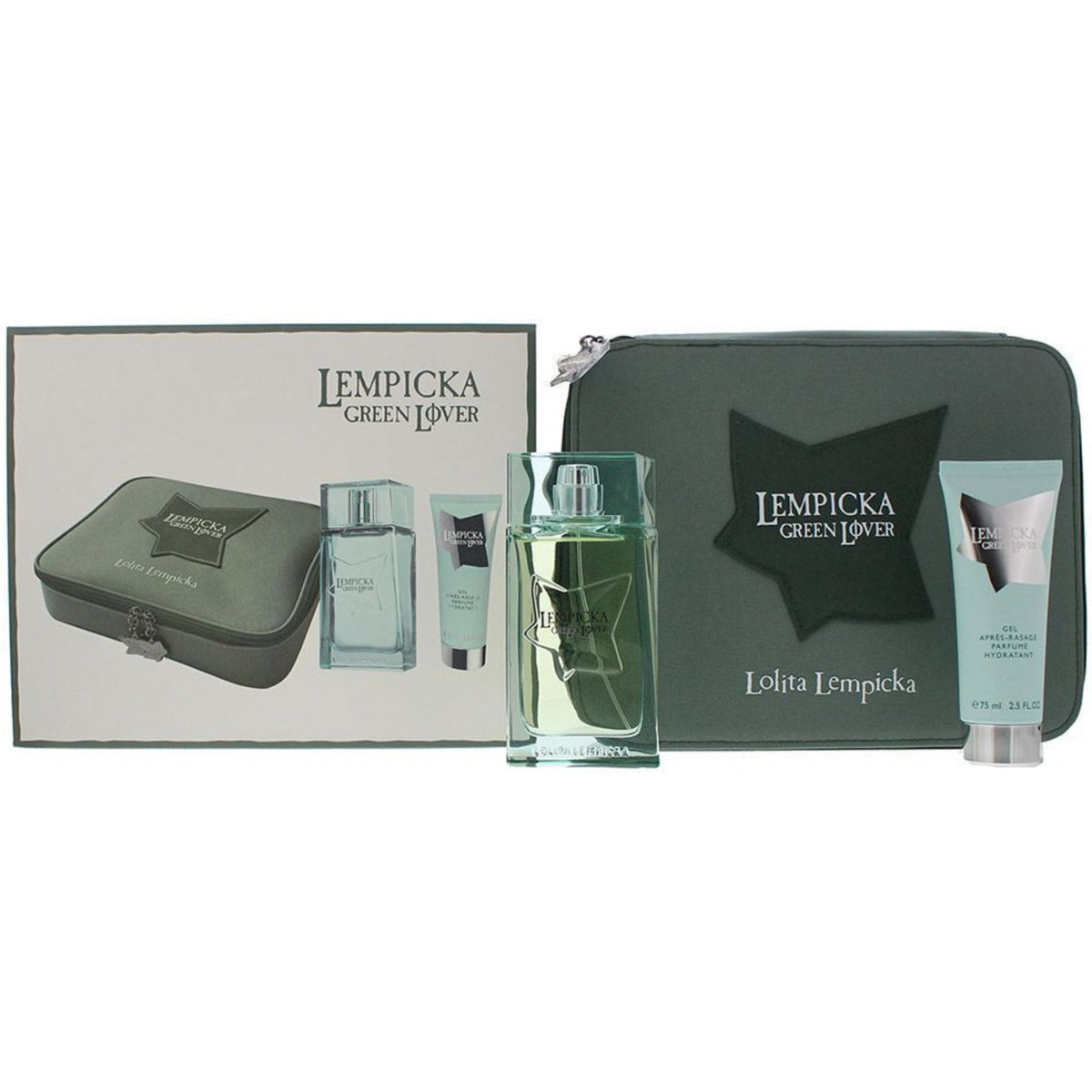 Lolita Lempicka Lolita Lempicka Green Lover Gift Set 100ml EDT Spray + 75Ml Aftershave Gel + Pouch - Health & Beauty > Personal Care > Cosmetics > Perfumes & Colognes > Eaux de Parfum EDT
