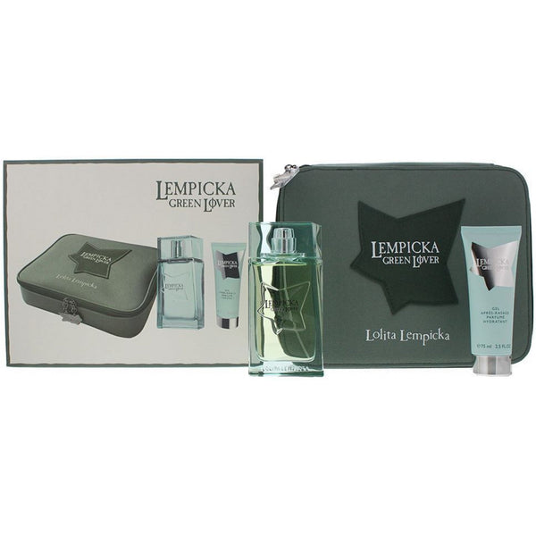 Lolita Lempicka Lolita Lempicka Green Lover Gift Set 100ml EDT Spray + 75Ml Aftershave Gel + Pouch - Health & Beauty > Personal Care > Cosmetics > Perfumes & Colognes > Eaux de Parfum EDT