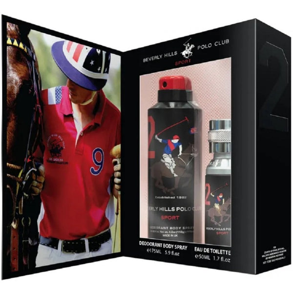 Beverly Hills Polo Club Beverly Hills Polo Club Sport Set: 50ml EDT Spray - Deodorant Spray 175ml - Health & Beauty > Personal Care > Cosmetics > Perfumes & Colognes > Eaux De Toilette EDT