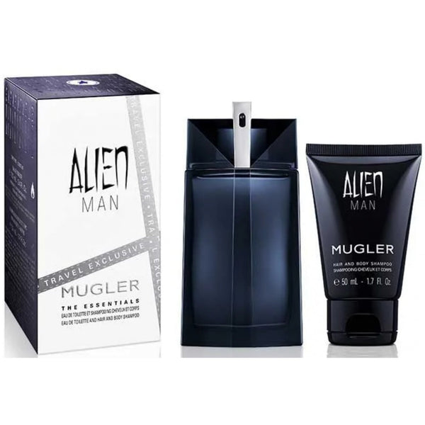MUGLER Mugler Alien Man 100ml Refillable EDT + 50ml Body Shampoo Travel Set - Health & Beauty > Personal Care > Cosmetics > Bath & Body Gift Sets