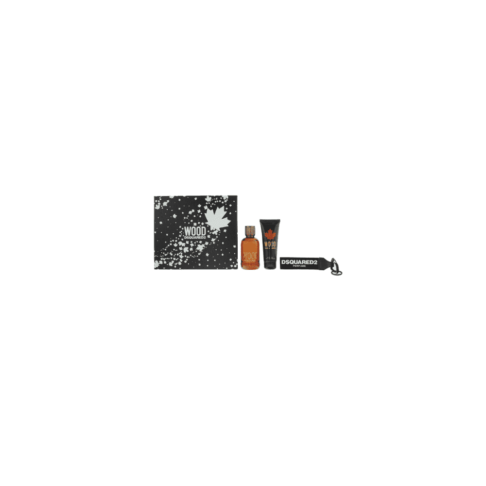 DSQUARED2 Dsquared2 Wood Gift Set 100ml EDT Spray + Shower Gel 100ml + Key Ring - Health & Beauty > Personal Care > Cosmetics > Bath & Body Gift Sets