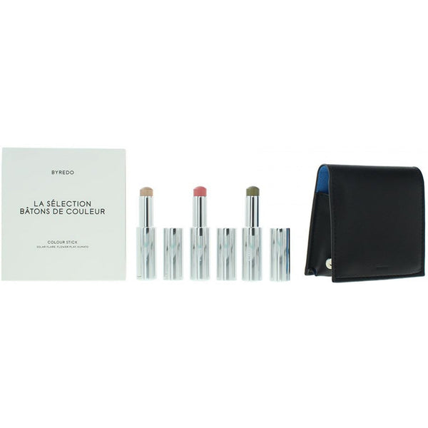 Byredo Dark Blue Set Of 3 + Leather Pouch: Solar Flare Flower Play Kumato Face Stick 9G