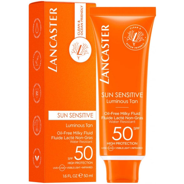 Lancaster Lancaster Sun Sensitive Luminous Tan Oil Free Milky Fluid SPF50 50ml - Health & Beauty > Personal Care > Cosmetics > Skin Care > Sunscreen