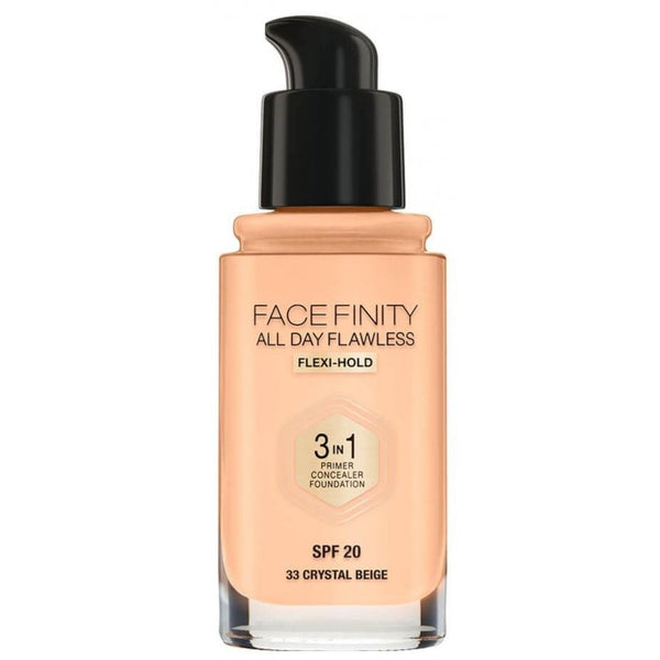 MAX FACTOR Max Factor Facefinity All Day Flawless 3 In 1 Foundation - 33 Crystal Beige - Health & Beauty > Personal Care > Cosmetics > Makeup > Face Makeup > Foundations & Concealers