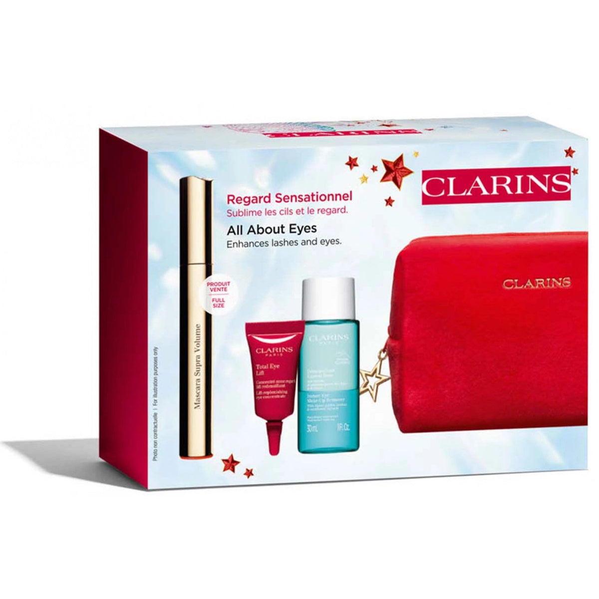 Clarins Clarins All About Eyes Gift Set 8ml Supra Volume Mascara + 30ml Instant Eye Make-Up Remover + 3ml Total Eye Lift - Health & Beauty > Personal Care > Cosmetics > Cosmetic Sets