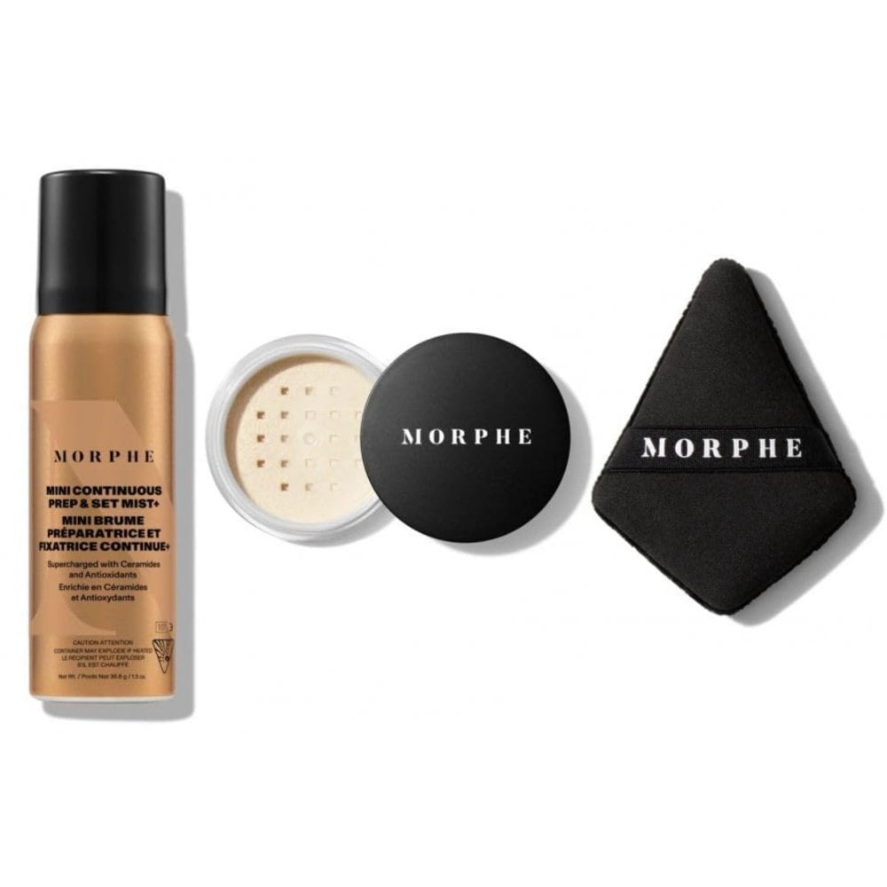 MORPHE Morphe Jet-Setter Gift Set 36.8ml Continuous Prep & Set Mist + 2.6g Translucent Setting Powder + Highlight & Contour Sponge - Health & Beauty > Personal Care > Cosmetics > Cosmetic Sets