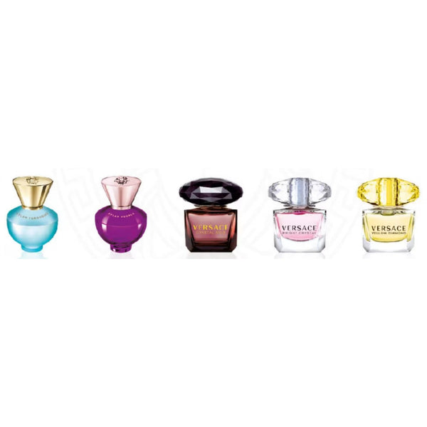 Versace Versace Mini Gift Set For Her - 5ml Dylan Turquoise EDP + 5ml Dylan Purple EDP + 5ml Crystal Noir EDT + 5ml Bright Crystal EDP + 5ml Yellow Diamond EDT - Health & Beauty > Personal Care > Cosmetics > Perfumes & Colognes > Eaux de Parfum