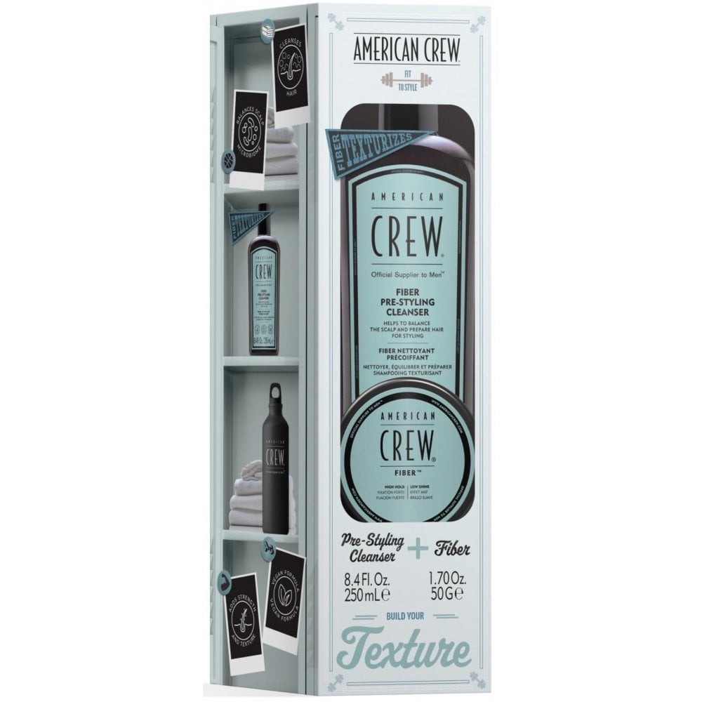 American Crew Fiber Gift Set Pre Styling Cleanser + Fiber