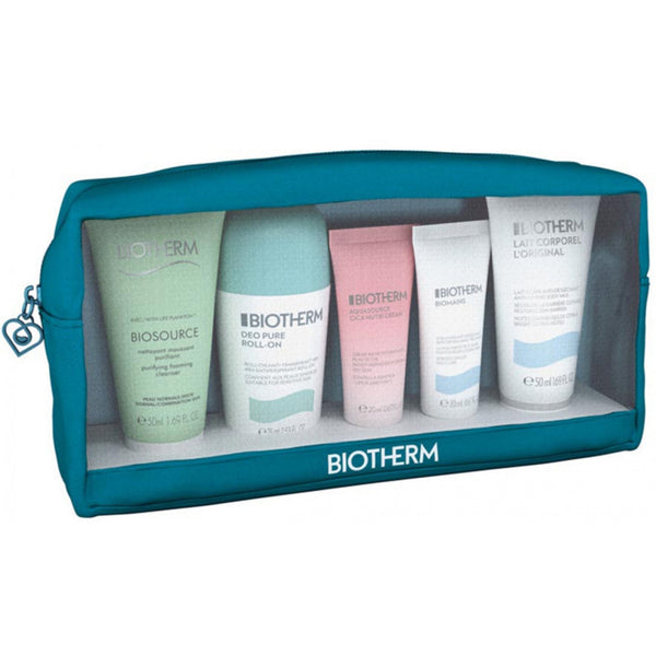 Biotherm Aquasource Set: Deodorant Roll On 75ml + Foaming Cleanser 50ml + Biomains 20ml + Lait Corporel 50ml + Nutri Cream 20ml
