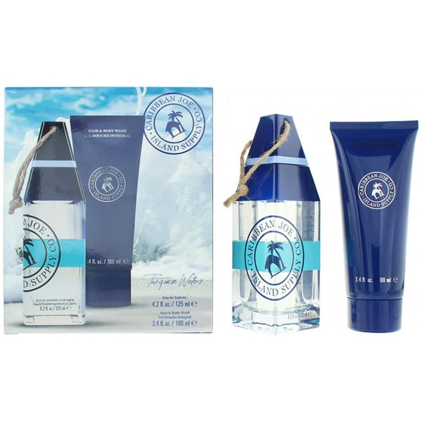 Caribbean Joe Island Supply Turquoise Waters Photobox Gift Set: EDT 125ml - Hair & Body Wash 100ml