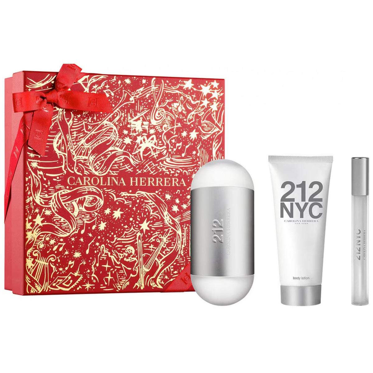 Carolina Herrera 212 NYC Gift Set: 100ml EDT Spray - EDT 10ml - Body Lotion 100ml