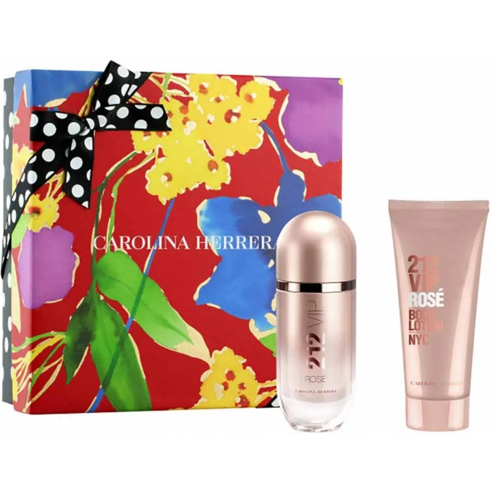 Carolina Herrera 212 VIP Rose Gift Set 80ml EDP Spray - Body Lotion 100ml
