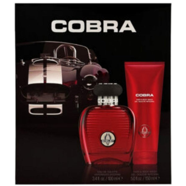 Carroll Shelby Red Cobra Gift Set 100ml EDT Spray - Hair & Body Wash 150ml