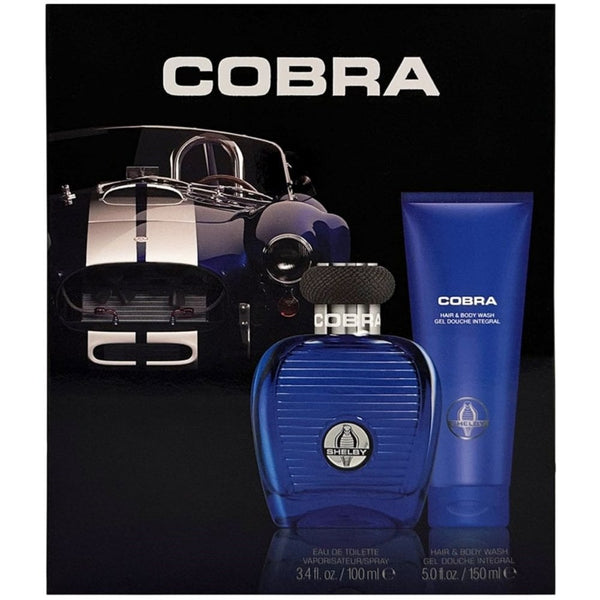 Carroll Shelby Blue Cobra Gift Set 100ml EDT Spray - Hair & Body Wash 150ml