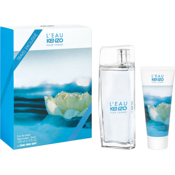 Kenzo L'eau Pour Femme Gift Set 100ml EDT Spray + Body Lotion 75ml