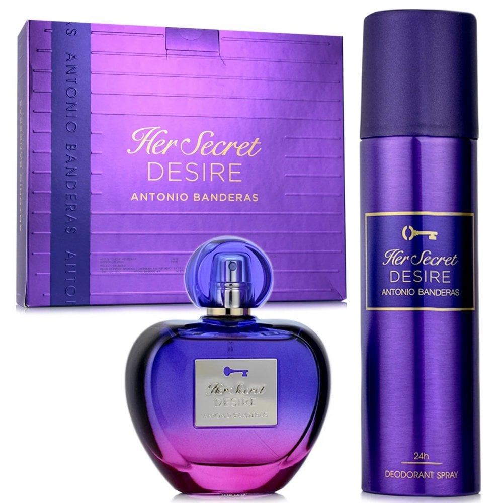 Antonio Banderas Her Secret Desire Gift Set: 80ml EDT Spray - Deodorant Spray 150ml