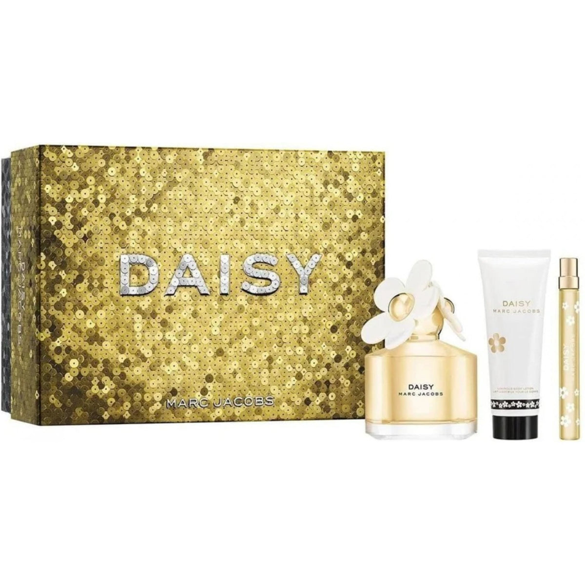 Marc Jacobs Daisy Gift Set 100ml EDT Spray + Body Lotion 75ml + Eau de Toilette 10ml