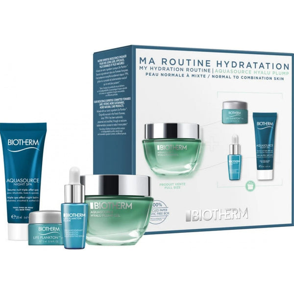 Biotherm Aquasource Hyalu Plump Gel 4 Piece Gift Set: Gel 50ml - Night Balm 20ml - Serum 7ml - Eye Cream 5ml