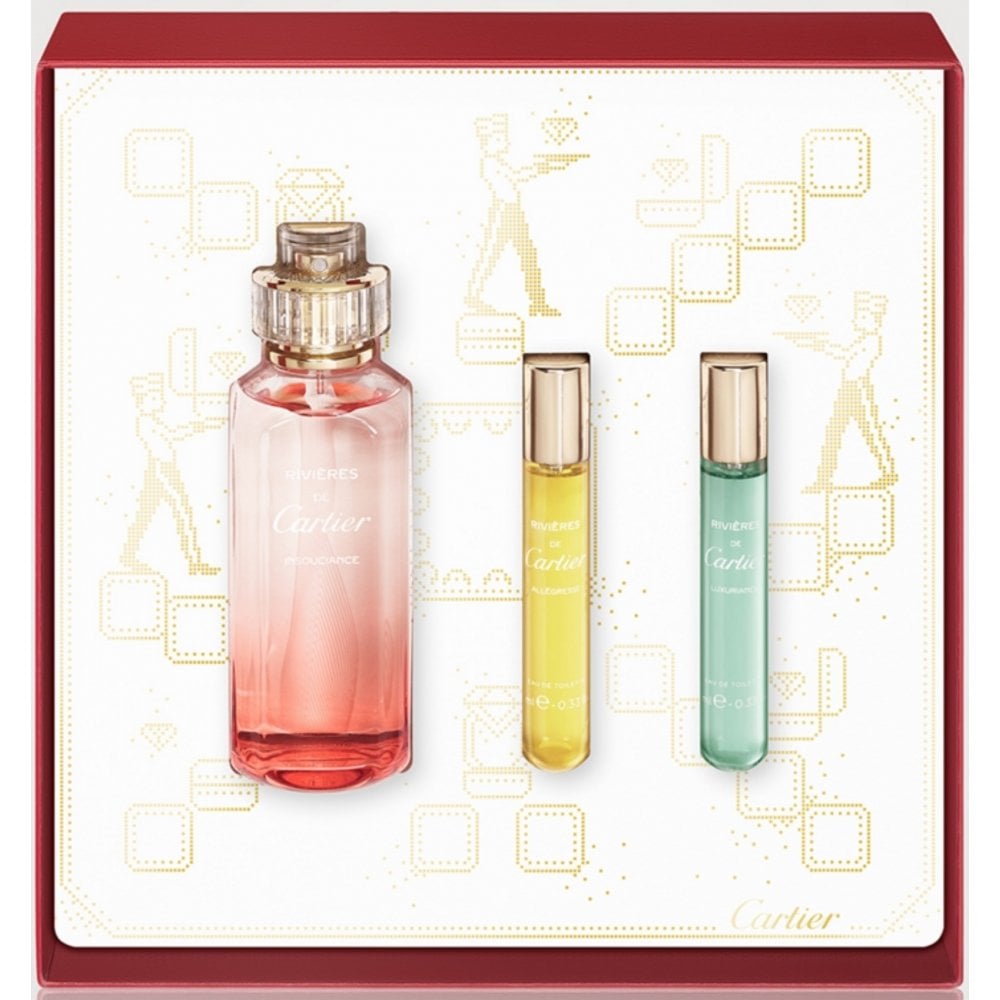 Cartier RiviÃ¨res De Cartier Discovery Set 100ml Insouciance Edt + 10ml Allegresse Edt + 10ml Luxuriance Edt