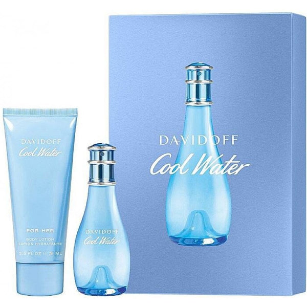 Davidoff Cool Water For Her Gift Set 30ml EDT Spray - Body Lotion 75ml