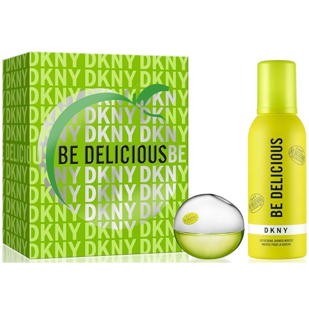 DKNY Be Delicious Gift Set EDP 100ml - Refreshing Shower Mousse 150ml
