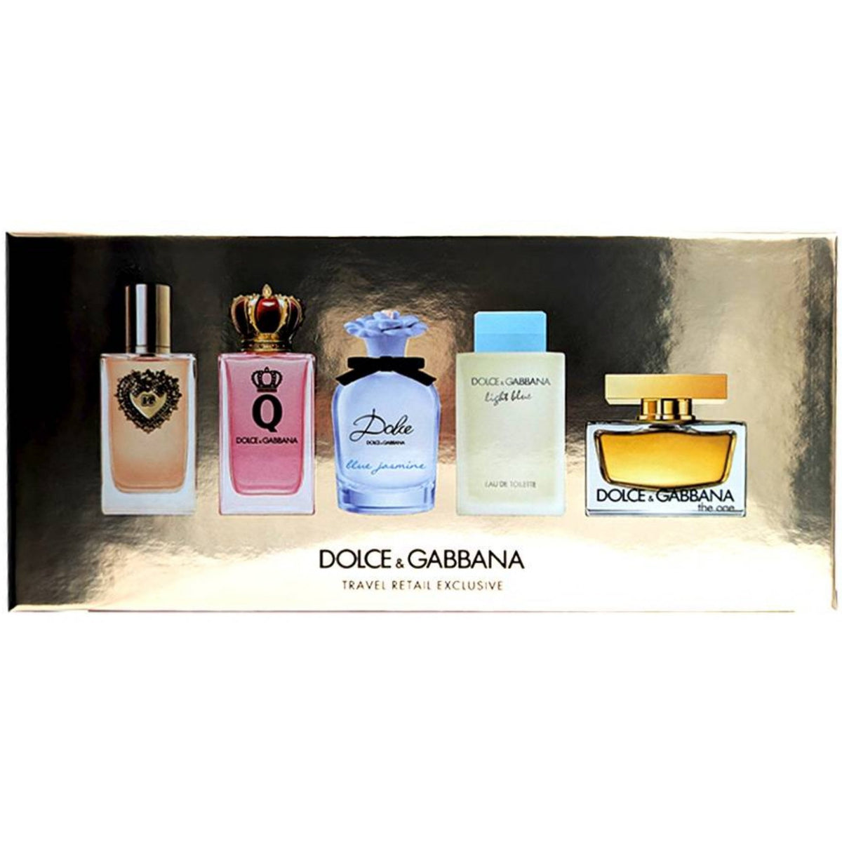 Dolce & Gabbana (W) Mini Set 4x5ml (Devotion EDP + Q EDP + Blue Jasmine + The One EDP) + Light Blue EDT 4.5ml
