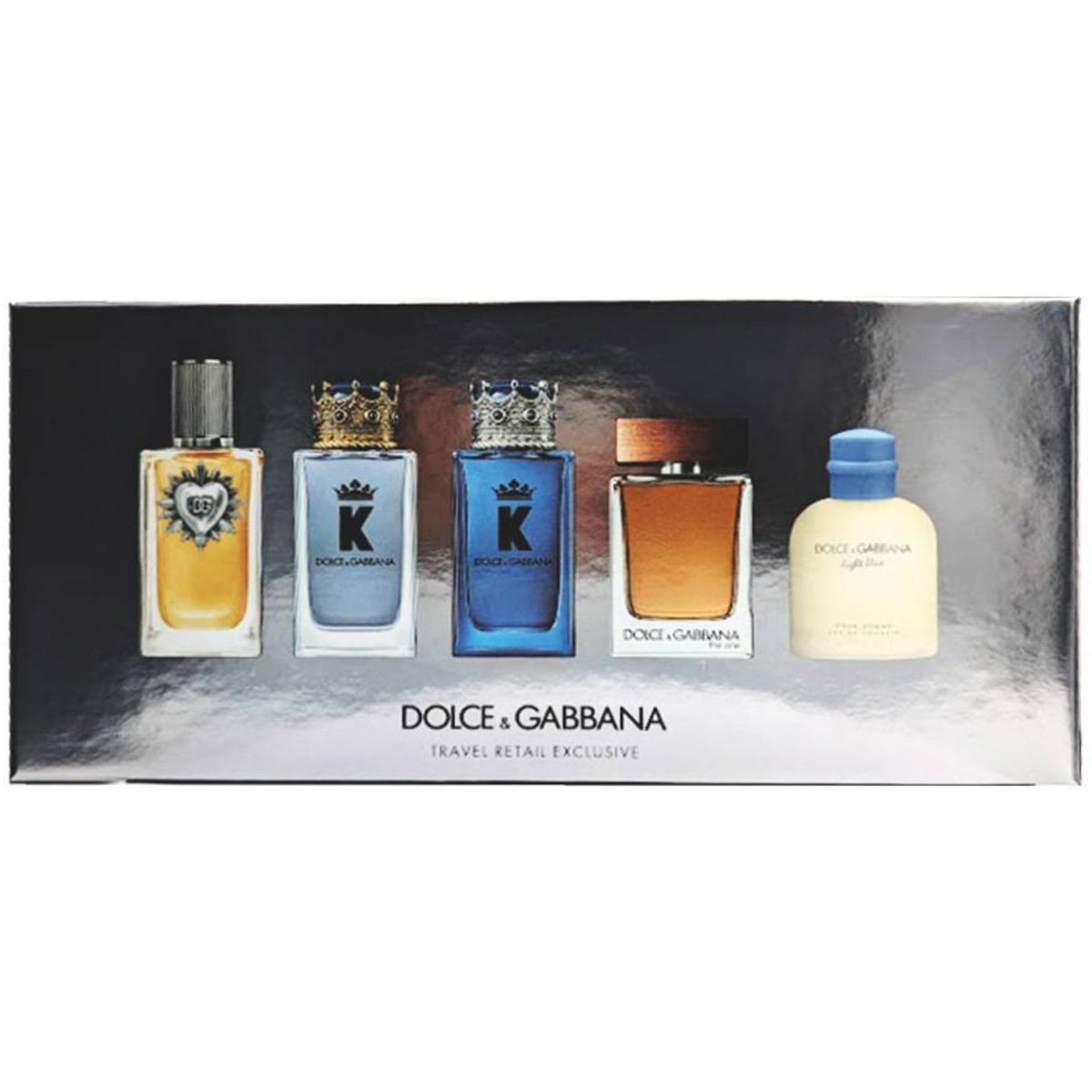 Dolce & Gabbana (M) Mini Set 4x5ml (Devotion EDP + K EDT + K EDP + The One) + Light Blue Pour Homme EDT 4.5ml