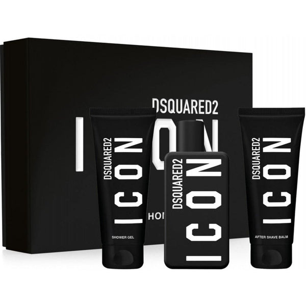 Dsquared2 Icon Pour Homme Gift Set: 100ml EDP Spray - Body Lotion 100ml - Aftershave Balm 100ml