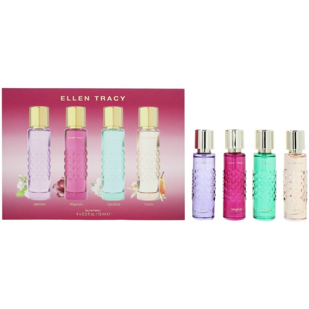 Ellen Tracy Quilted Replica Coffret 4 Piece Gift Set: EDP Gardenia 15ml - EDP Vanilla 15ml - EDP Magnolia 15ml - EDP Jasmine 15ml