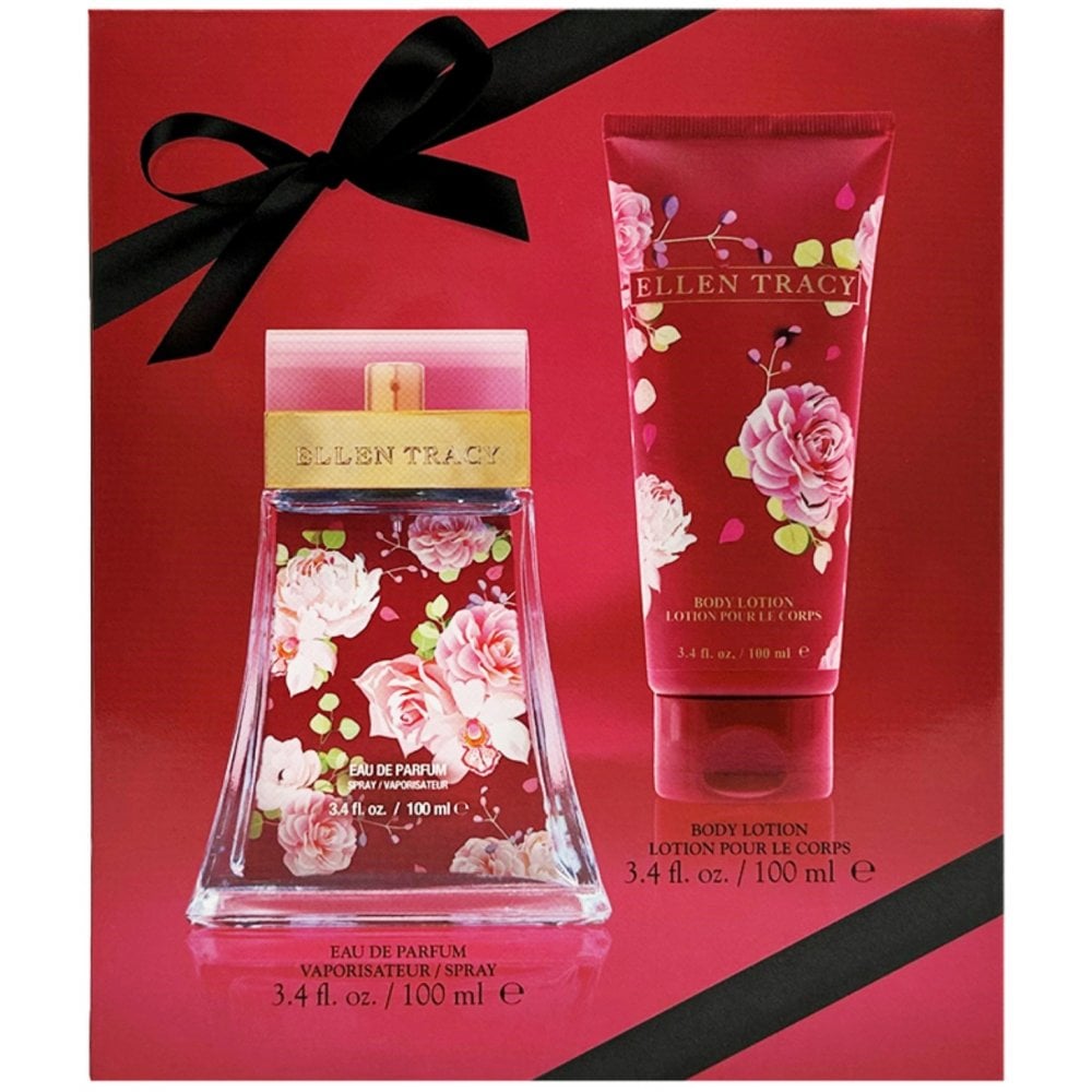 Ellen Tracy Classic Florals Red Sensational Photobox Gift Set: EDP 100ml - Body Lotion 100ml