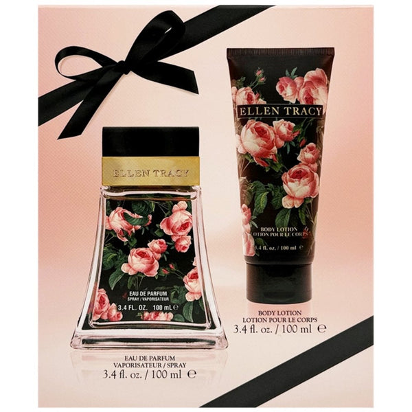 Ellen Tracy Classic Florals Black Courageous Photobox Gift Set 100ml EDP Spray - Body Lotion 100ml