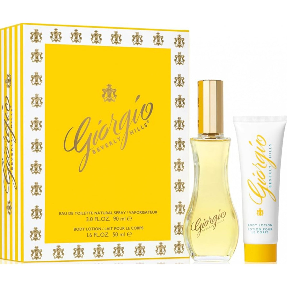 Giorgio Beverly Hills Yellow Gift Set: 90ml EDP Spray - Body Lotion 50ml