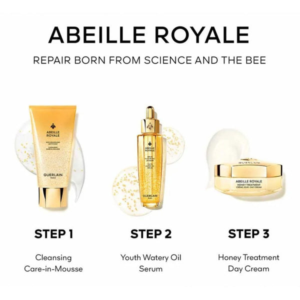 Guerlain Abeille Royale Gift Set: Day Cream 50ml - Cleansing Foam 40ml - Oil Serum 15ml