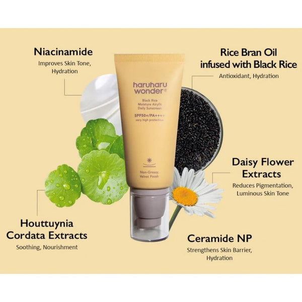 Haruharu Wonder Black Rice Moisture Airyfit Daily SPF50 Sun Cream 50ml