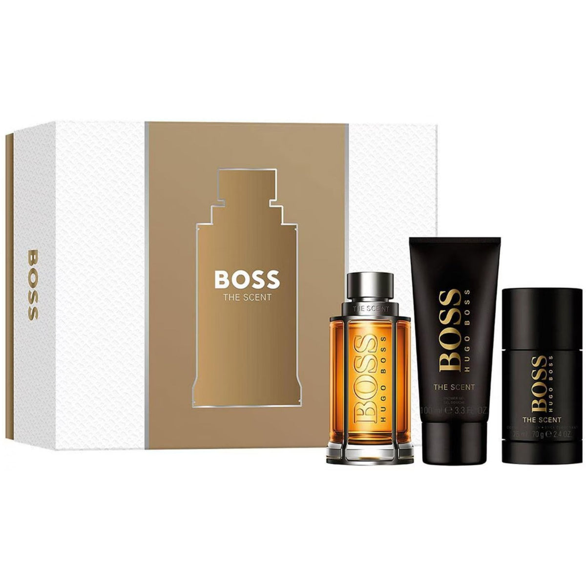 Hugo Boss The Scent Gift Set 100ml EDT Spray - Shower Gel 100ml - Deodorant Stick 75ml