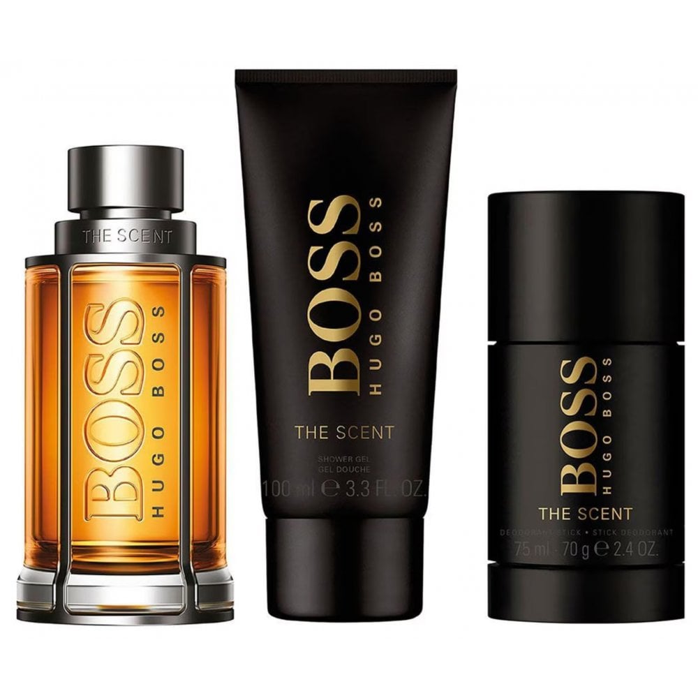 Hugo Boss The Scent Gift Set 100ml EDT Spray - Shower Gel 100ml - Deodorant Stick 75ml