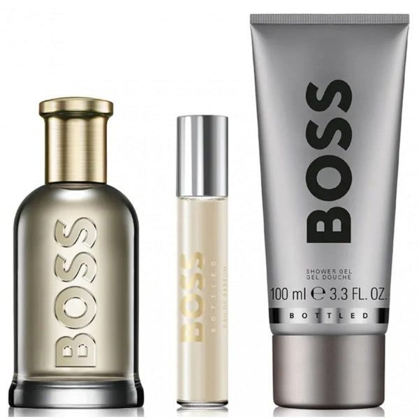 Hugo Boss Bottled Gift Set 100ml EDP Spray - EDP 10ml - Shower Gel 100ml