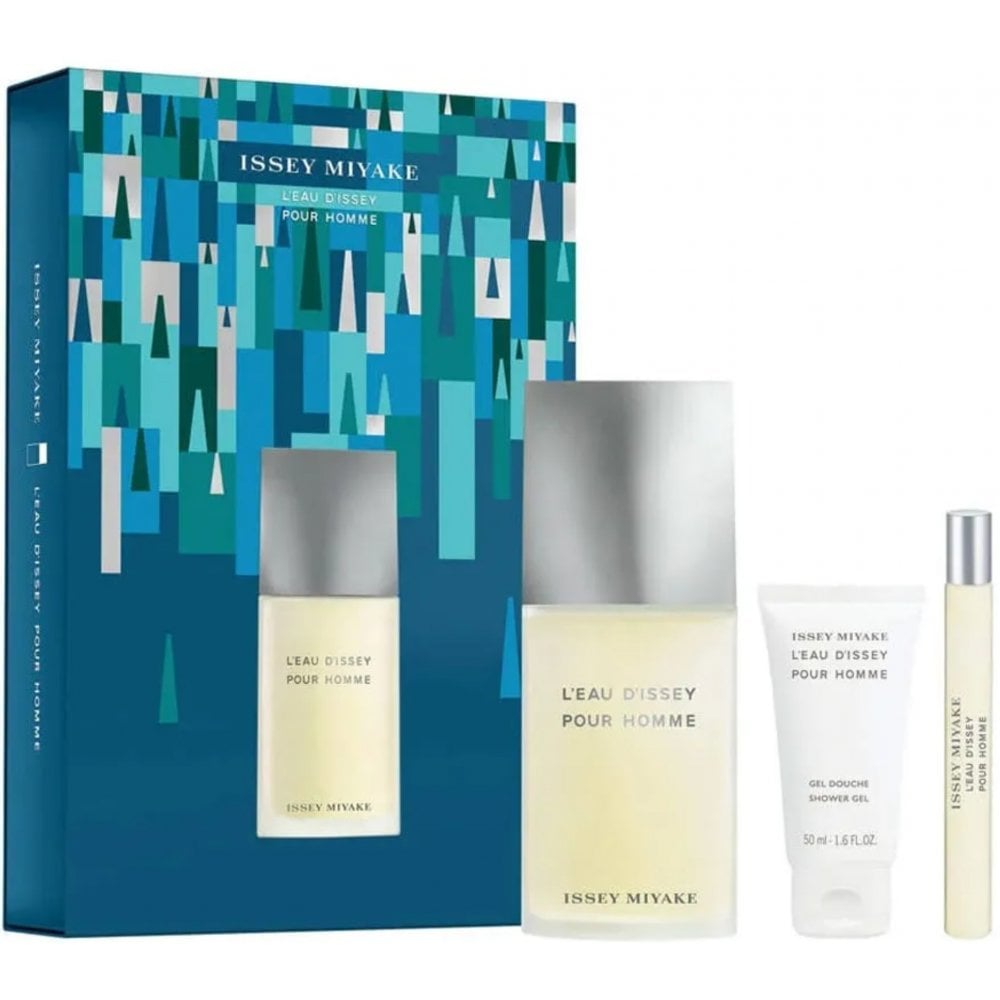 Issey Miyake L'eau D'issey Pour Homme Gift Set 125ml EDT Spray - Shower Gel 50ml - EDT 10ml
