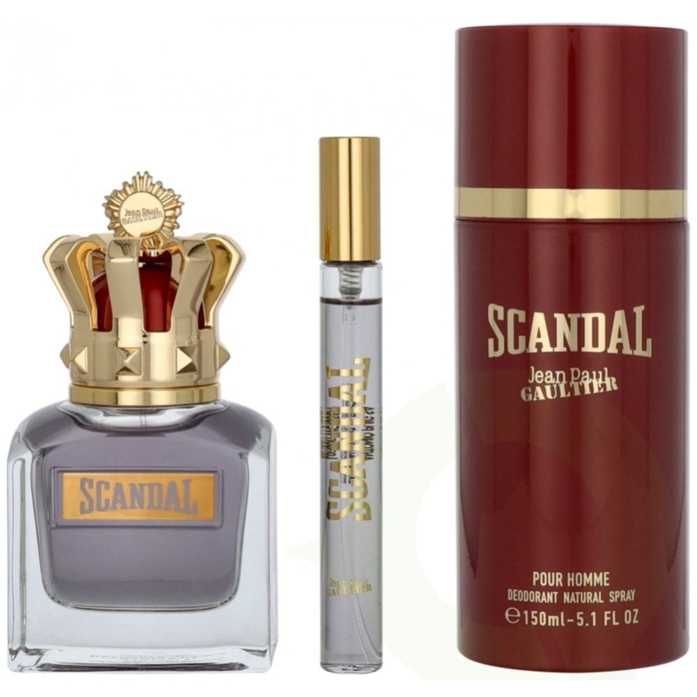 Jean Paul Gaultier Scandal Pour Homme Gift Set 50ml EDT Spray - EDT 10ml - Deodorant Spray 150ml