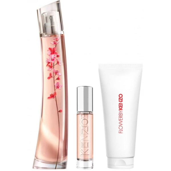 Kenzo Flower Ikebana Sakura Gift Set 75ml EDP Spray - EDP 10ml - Body Lotion 75ml