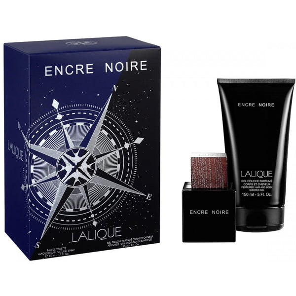 Lalique Encre Noire Gift Set 50ml EDT Spray - Shower Gel 150ml