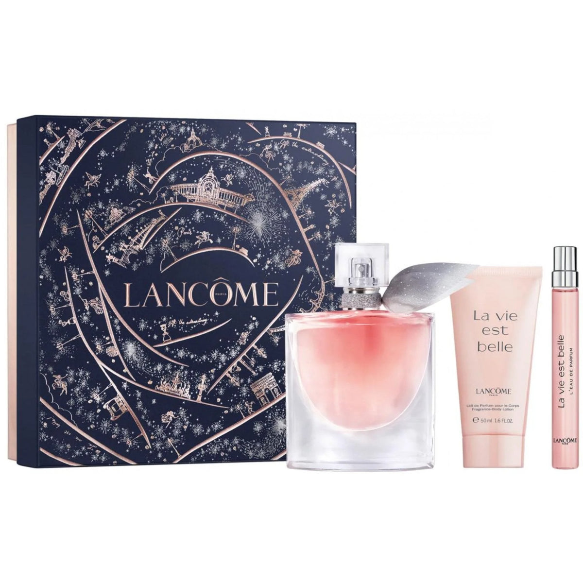 Lancome La Vie Est Belle Gift Set: 50ml EDP + 50ml Body Lotion + 10ml EDP