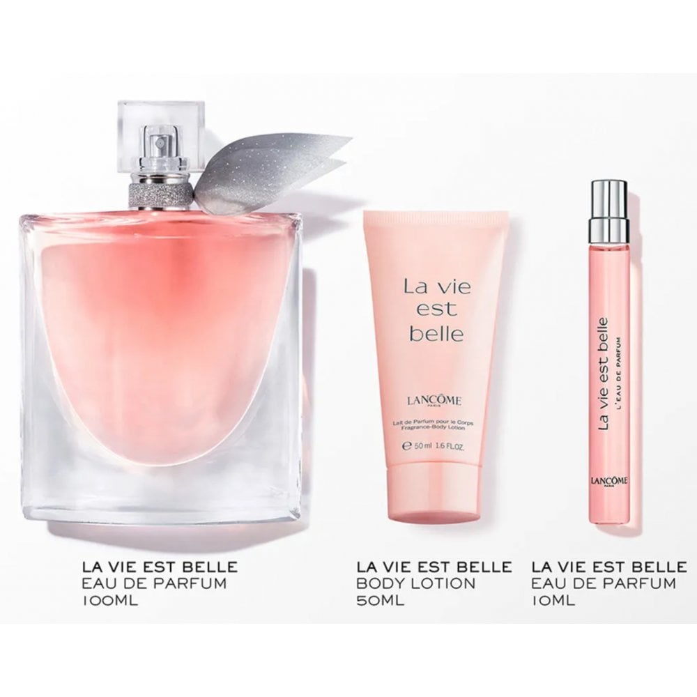 Lancome La Vie Est Belle Gift Set 100ml EDP Spray + 10ml EDP Spray + 50ml Body Lotion